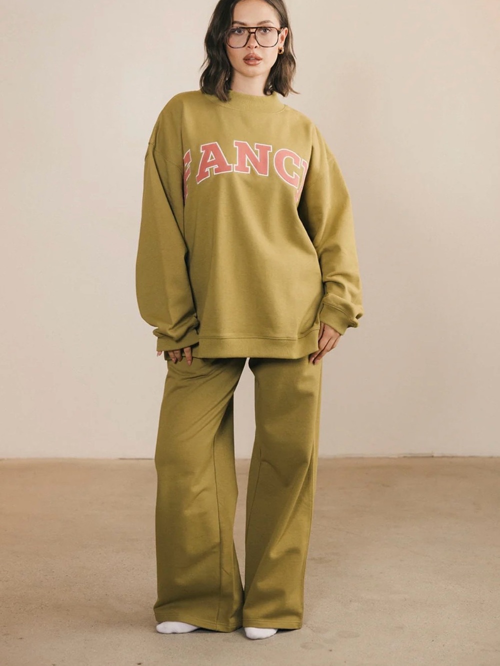 Oversized Olive Green Sweatpants l Wide Leg Pants